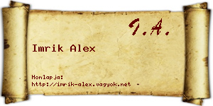 Imrik Alex névjegykártya
